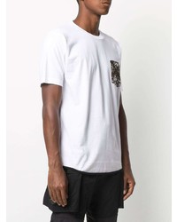 T-shirt à col rond imprimé blanc White Mountaineering