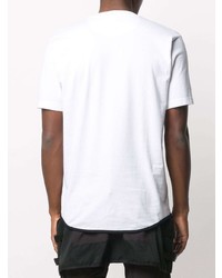 T-shirt à col rond imprimé blanc White Mountaineering