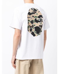 T-shirt à col rond imprimé blanc A Bathing Ape