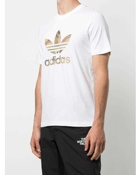 T-shirt à col rond imprimé blanc adidas