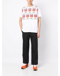 T-shirt à col rond imprimé blanc Junya Watanabe MAN