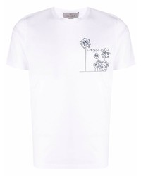 T-shirt à col rond imprimé blanc Canali