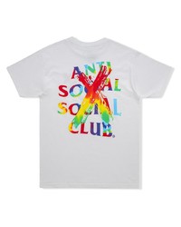 T-shirt à col rond imprimé blanc Anti Social Social Club