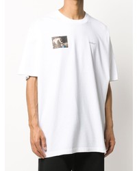 T-shirt à col rond imprimé blanc Off-White