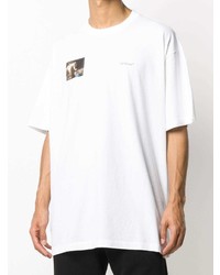 T-shirt à col rond imprimé blanc Off-White