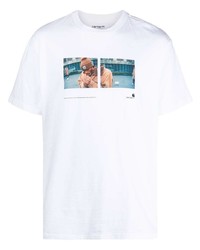 T-shirt à col rond imprimé blanc Carhartt WIP