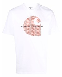 T-shirt à col rond imprimé blanc Carhartt WIP