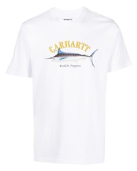 T-shirt à col rond imprimé blanc Carhartt WIP