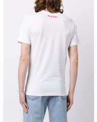 T-shirt à col rond imprimé blanc Marni