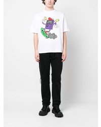 T-shirt à col rond imprimé blanc DSQUARED2