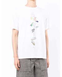 T-shirt à col rond imprimé blanc PS Paul Smith