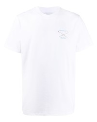 T-shirt à col rond imprimé blanc Casablanca