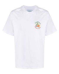T-shirt à col rond imprimé blanc Casablanca