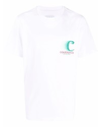 T-shirt à col rond imprimé blanc Casablanca