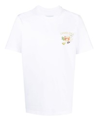 T-shirt à col rond imprimé blanc Casablanca