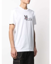 T-shirt à col rond imprimé blanc DSQUARED2