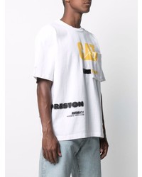 T-shirt à col rond imprimé blanc Heron Preston