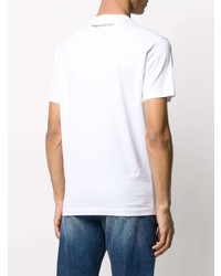 T-shirt à col rond imprimé blanc DSQUARED2