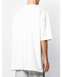 T-shirt à col rond imprimé blanc Maison Margiela