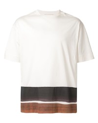 T-shirt à col rond imprimé blanc Cerruti 1881