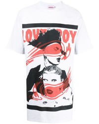 T-shirt à col rond imprimé blanc Charles Jeffrey Loverboy