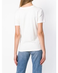 T-shirt à col rond imprimé blanc MiH Jeans