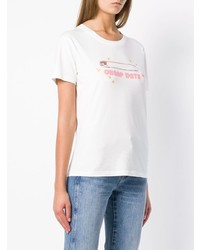T-shirt à col rond imprimé blanc MiH Jeans