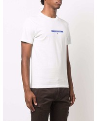 T-shirt à col rond imprimé blanc Stone Island