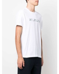 T-shirt à col rond imprimé blanc Tommy Hilfiger