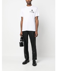 T-shirt à col rond imprimé blanc Philipp Plein