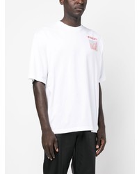 T-shirt à col rond imprimé blanc Marni