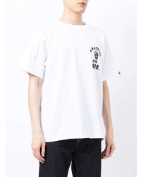 T-shirt à col rond imprimé blanc A Bathing Ape