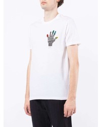 T-shirt à col rond imprimé blanc PS Paul Smith