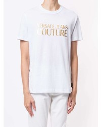 T-shirt à col rond imprimé blanc VERSACE JEANS COUTURE