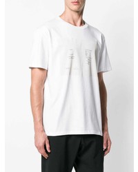 T-shirt à col rond imprimé blanc Raf Simons