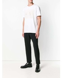 T-shirt à col rond imprimé blanc Raf Simons