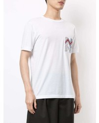 T-shirt à col rond imprimé blanc Giorgio Armani