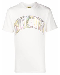 T-shirt à col rond imprimé blanc Chinatown Market