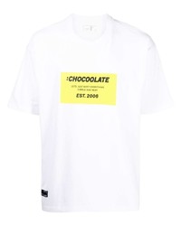 T-shirt à col rond imprimé blanc Chocoolate