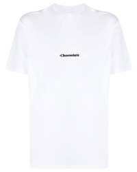 T-shirt à col rond imprimé blanc Chocoolate