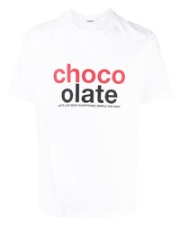 T-shirt à col rond imprimé blanc Chocoolate