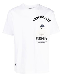 T-shirt à col rond imprimé blanc Chocoolate