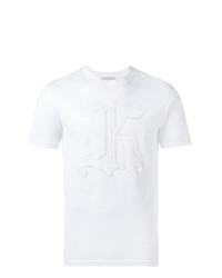 T-shirt à col rond imprimé blanc Christopher Kane