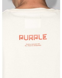 T-shirt à col rond imprimé blanc purple brand