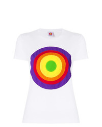 T-shirt à col rond imprimé blanc Circled Be Different