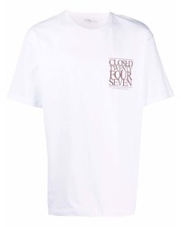 T-shirt à col rond imprimé blanc Closed