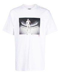 T-shirt à col rond imprimé blanc Clot