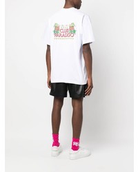 T-shirt à col rond imprimé blanc MSGM