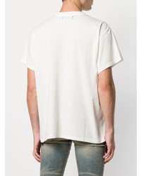 T-shirt à col rond imprimé blanc Amiri