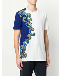 T-shirt à col rond imprimé blanc Versace